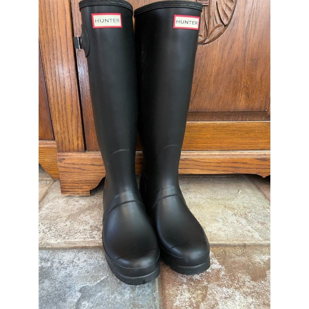 NWOT HUNTER Wellington Women's Original Tall Matte Black Riding Boots US 10